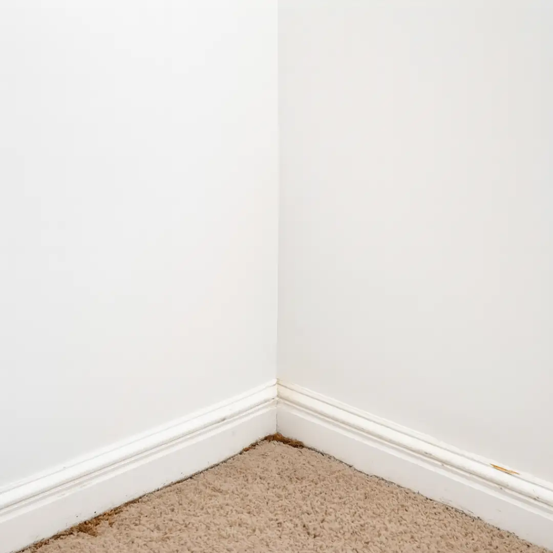 A clean, empty corner of a room with white walls, white baseboards, and beige carpet flooring—perfect for inspiring your next homepage revision or website update.